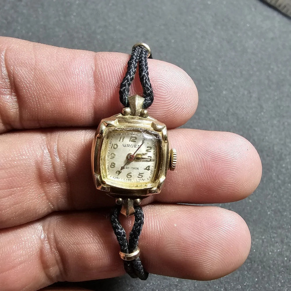 Vintage Gruen 10kGF Ladies Mechanical Wind Cocktail Watch Not Working Parts/Repa - Picture 1 of 8